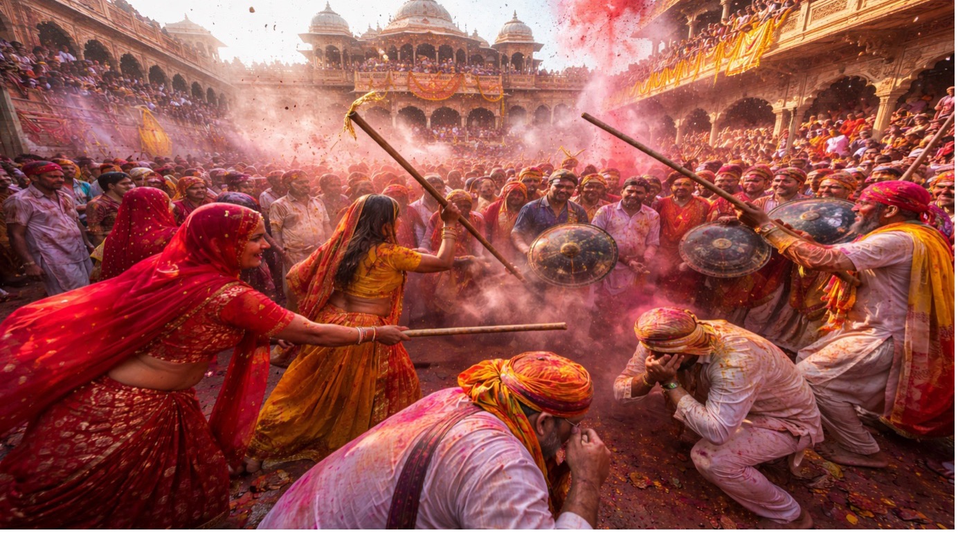 Lathmar Holi Celebration in Barsana 2026 Darshan Guide