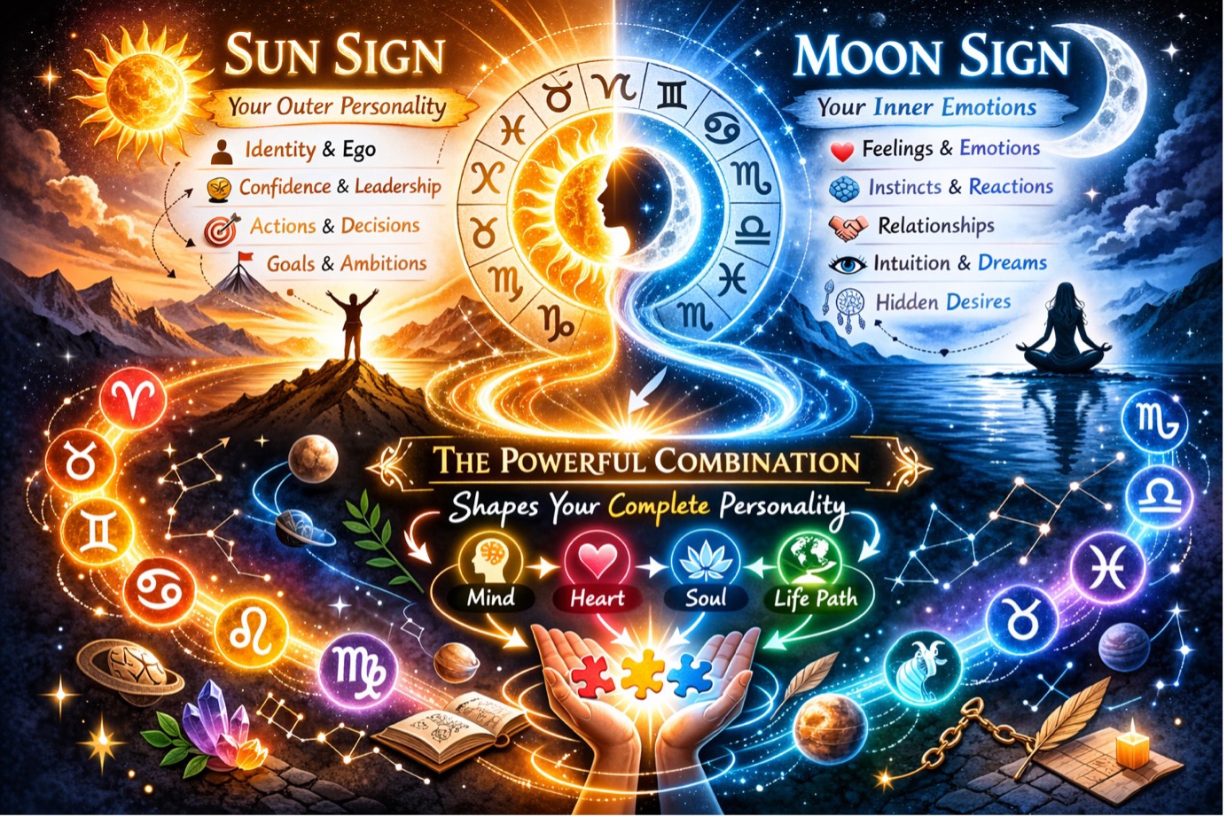 Sun Sign vs Moon Sign Explained — Powerful Personality Combination